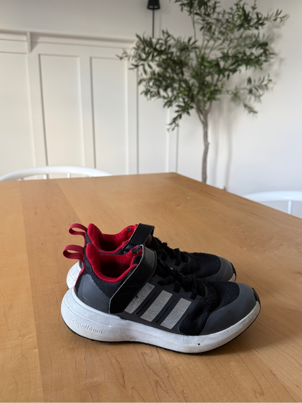 adidas Kids Black and Red Athletic Sneakers